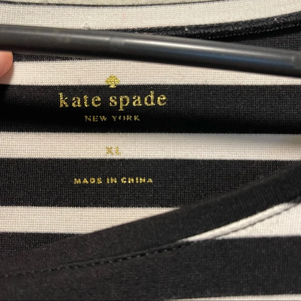 kate spade Black and White Striped Midi Dress